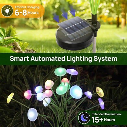 Dual Mode Solar Mushroom Garden Lights – LED, Waterproof, Jellyfish Design for Pathway, Patio & Yard Ambiance - Rehmiar