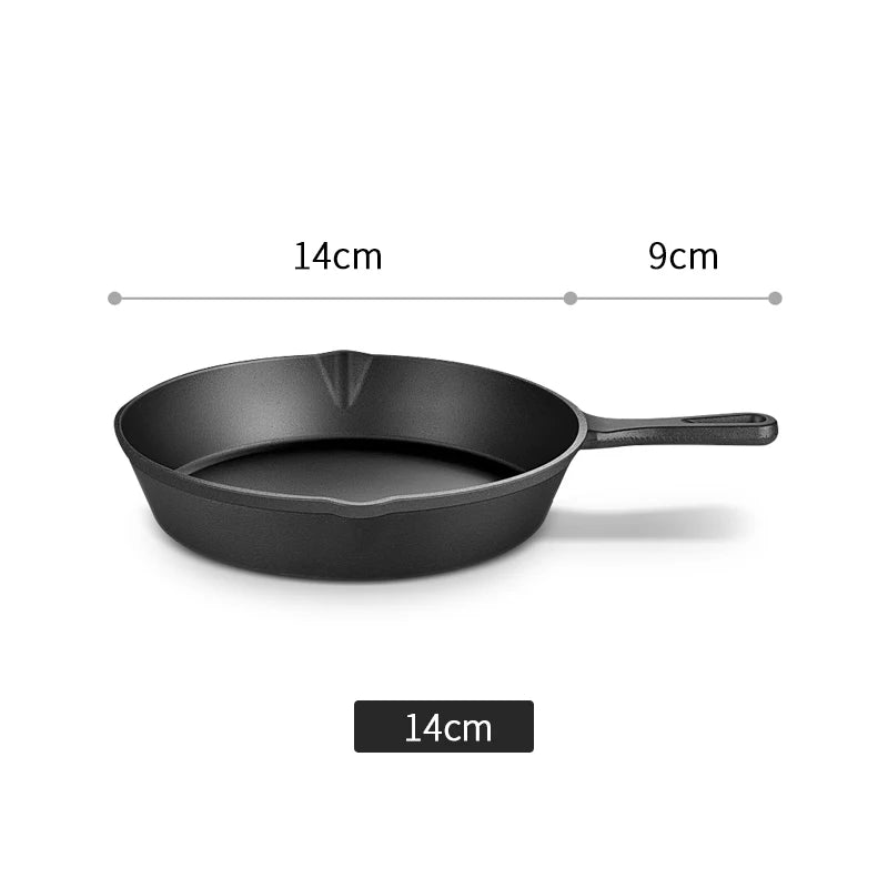 Cast Iron Frying Pan, Non-stick Skillet Breakfast Pan Omelette Pancake Pot Induction Cooking Cookware Rehmiar