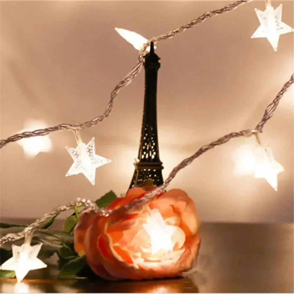 LED Outdoor Star String Lights – Fairy Garland for Party, Wedding, Garden & Home Decor - Rehmiar