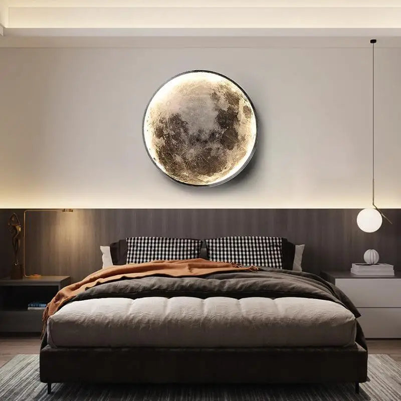 LED Wall Light Remote Dimming Moon Earth Wall Light