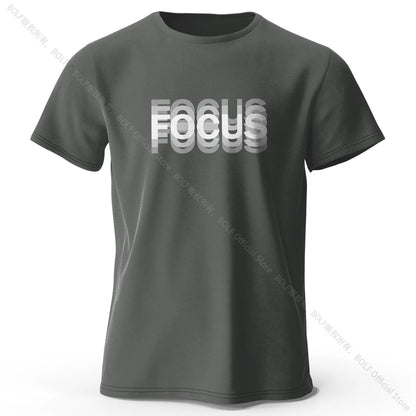 Focus Letter Minimalist Style 100% Lightweight Cotton T-Shirt, - Rehmiar