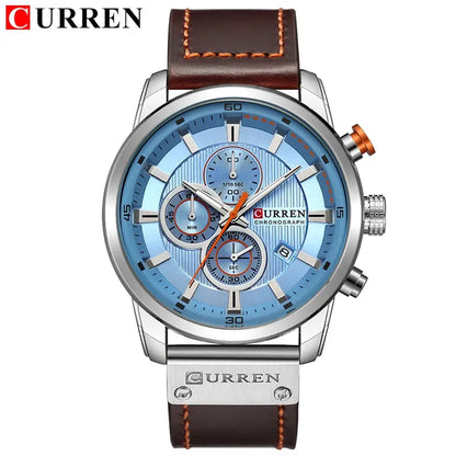 CURREN Men’s Chronograph Watch – Luxury Sport Quartz Wristwatch with Date Display - Rehmiar