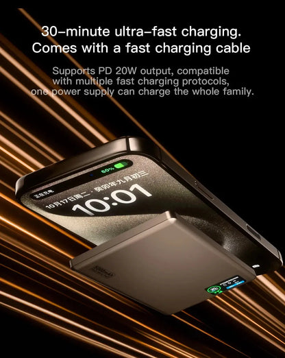 New Smart Display Wireless Charger – MagSafe Battery Backup for iPhone 17 & Apple Watch Series 10/9 - Rehmiar