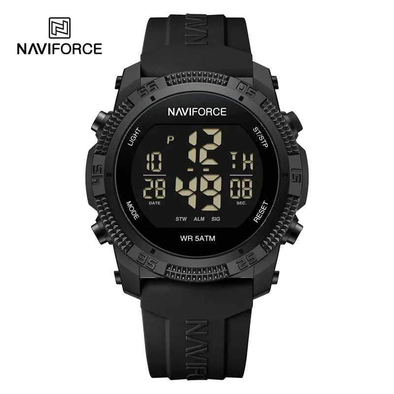 Naviforce  Luxury Men's Fashion Watch – Water Resistant Silicone Strap LCD Electronic Clock