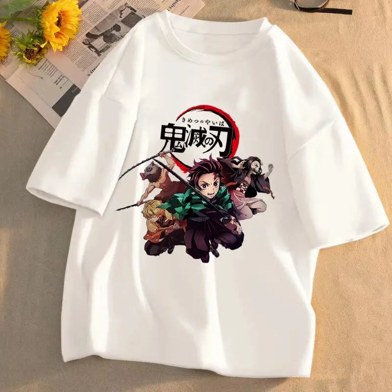 Demon Slayer Unisex Anime Graphic T-Shirt – Summer Short Sleeve Streetwear Tee - Rehmiar
