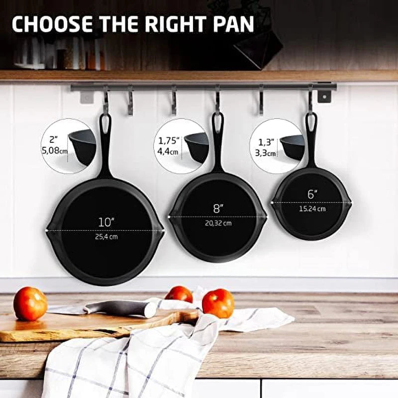 Cast Iron Frying Pan, Non-stick Skillet Breakfast Pan Omelette Pancake Pot Induction Cooking Cookware Rehmiar