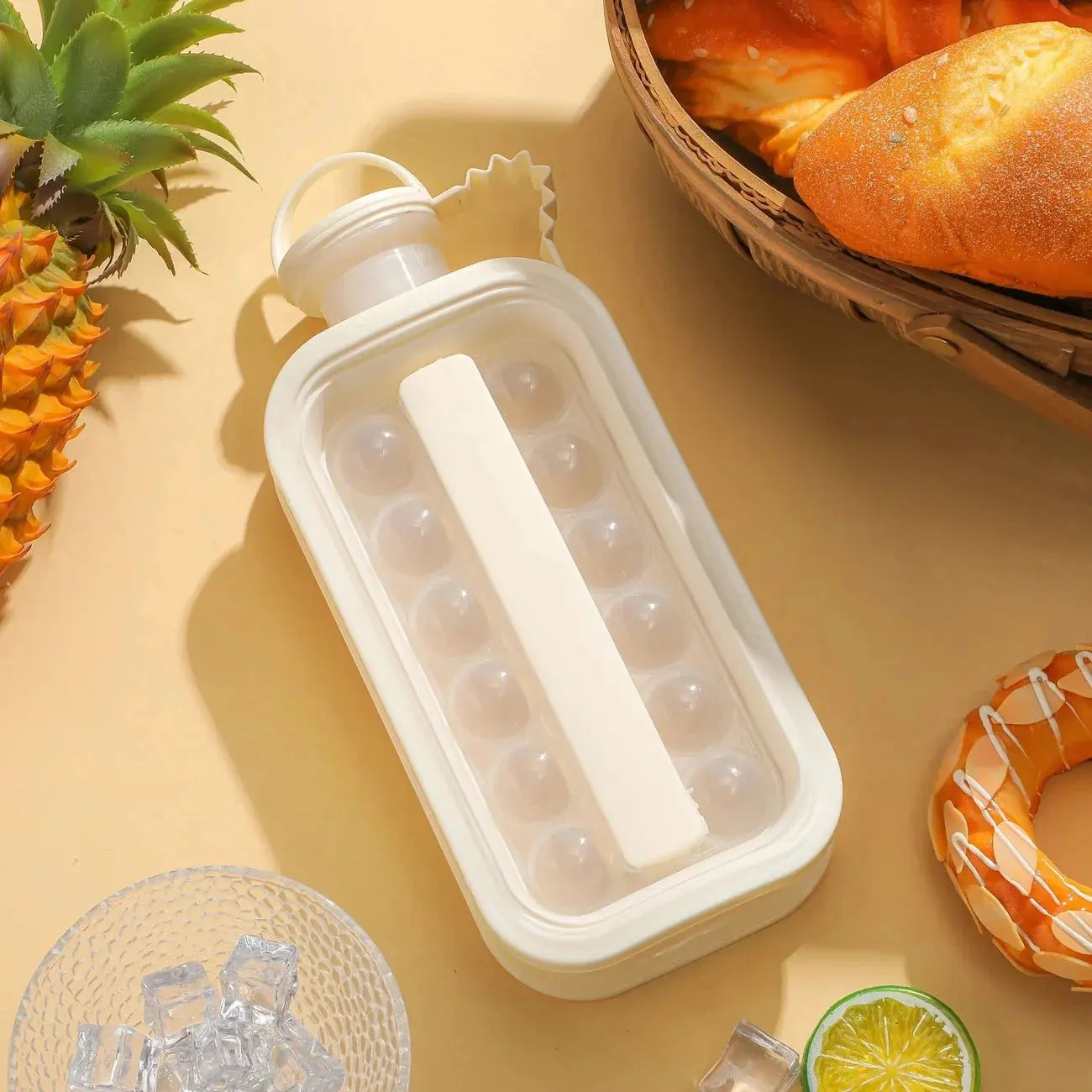 2-in-1 Foldable Ice Making Water Bottle – Transparent Silicone Ice Cube Mold Pitcher & Ice Tray - Rehmiar