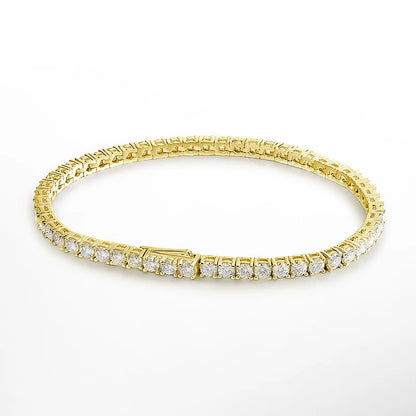 Moissanite Tennis Bracelet Original s925 Sterling Silver Plated 18k White Gold - Rehmiar