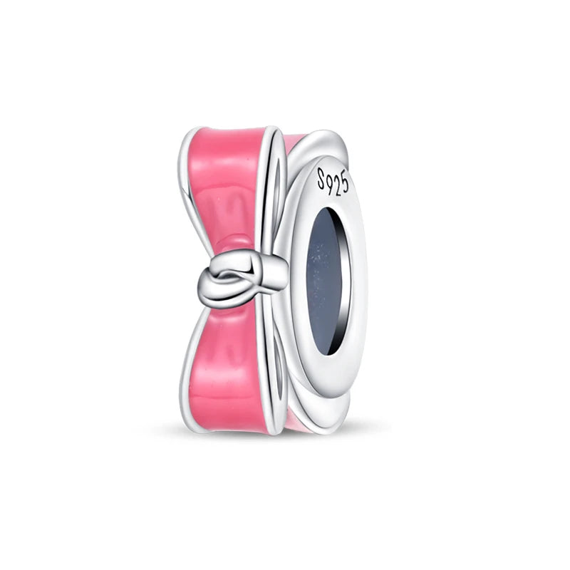 925 Sterling Silver Rainbow Zircon Beautifully Shaped Silicone Stopper Charms Beads - Rehmiar