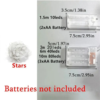 LED Outdoor Star String Lights – Fairy Garland for Party, Wedding, Garden & Home Decor - Rehmiar