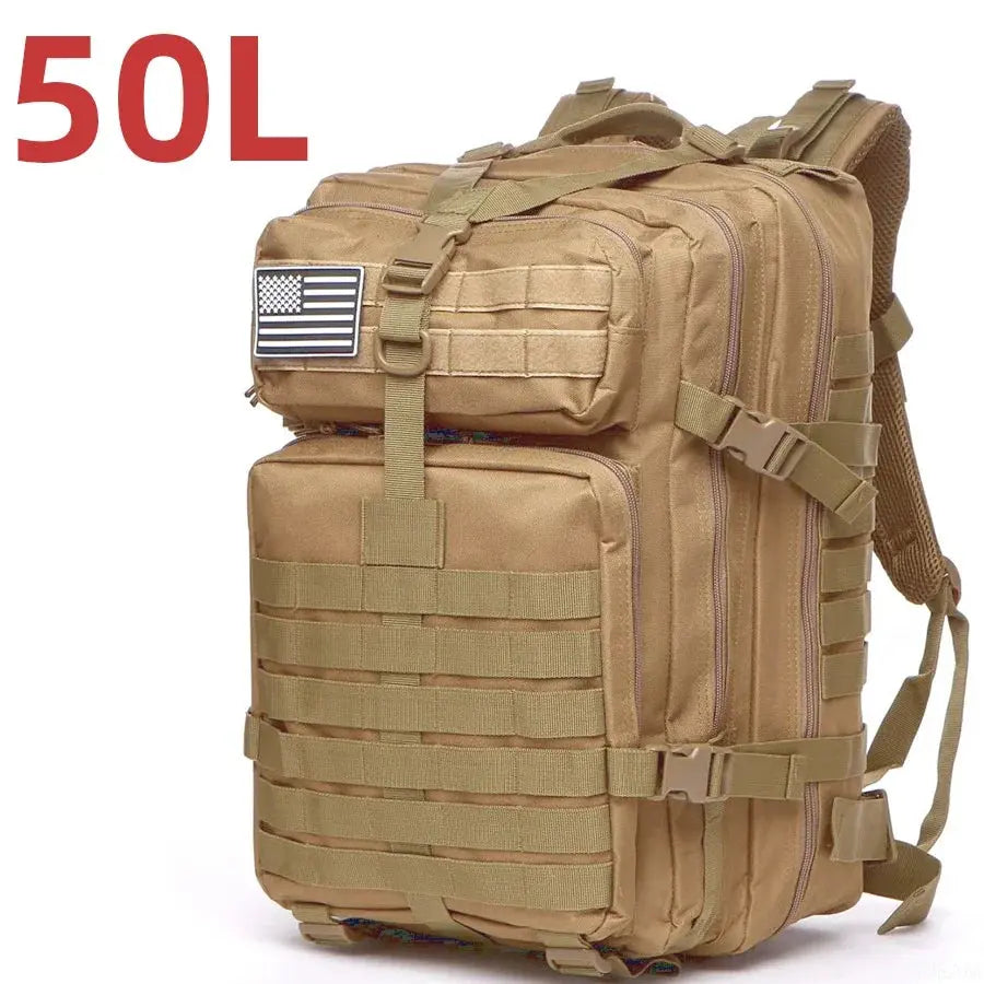 25L / 50L Tactical Backpack – Waterproof Nylon Hiking Trekking Fishing Hunting & Camping Rucksack - Rehmiar