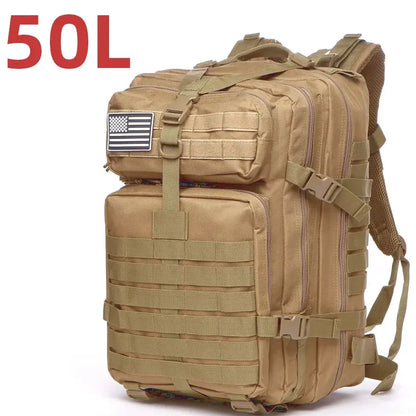 25L / 50L Tactical Backpack – Waterproof Nylon Hiking Trekking Fishing Hunting & Camping Rucksack - Rehmiar