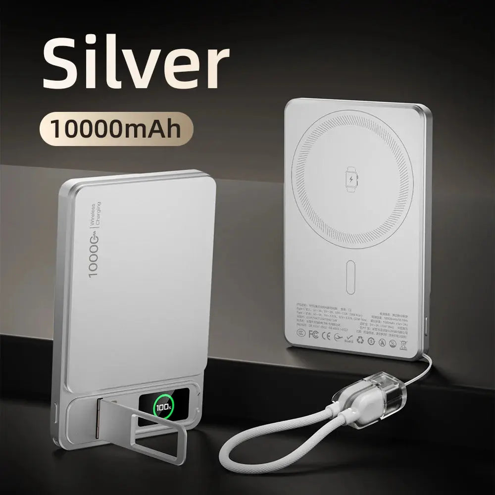 10000mAh MagSafe Power Bank – Slim Magnetic Wireless 20W Fast Charging Portable Battery for iPhone 12-17 & iWatch - Rehmiar