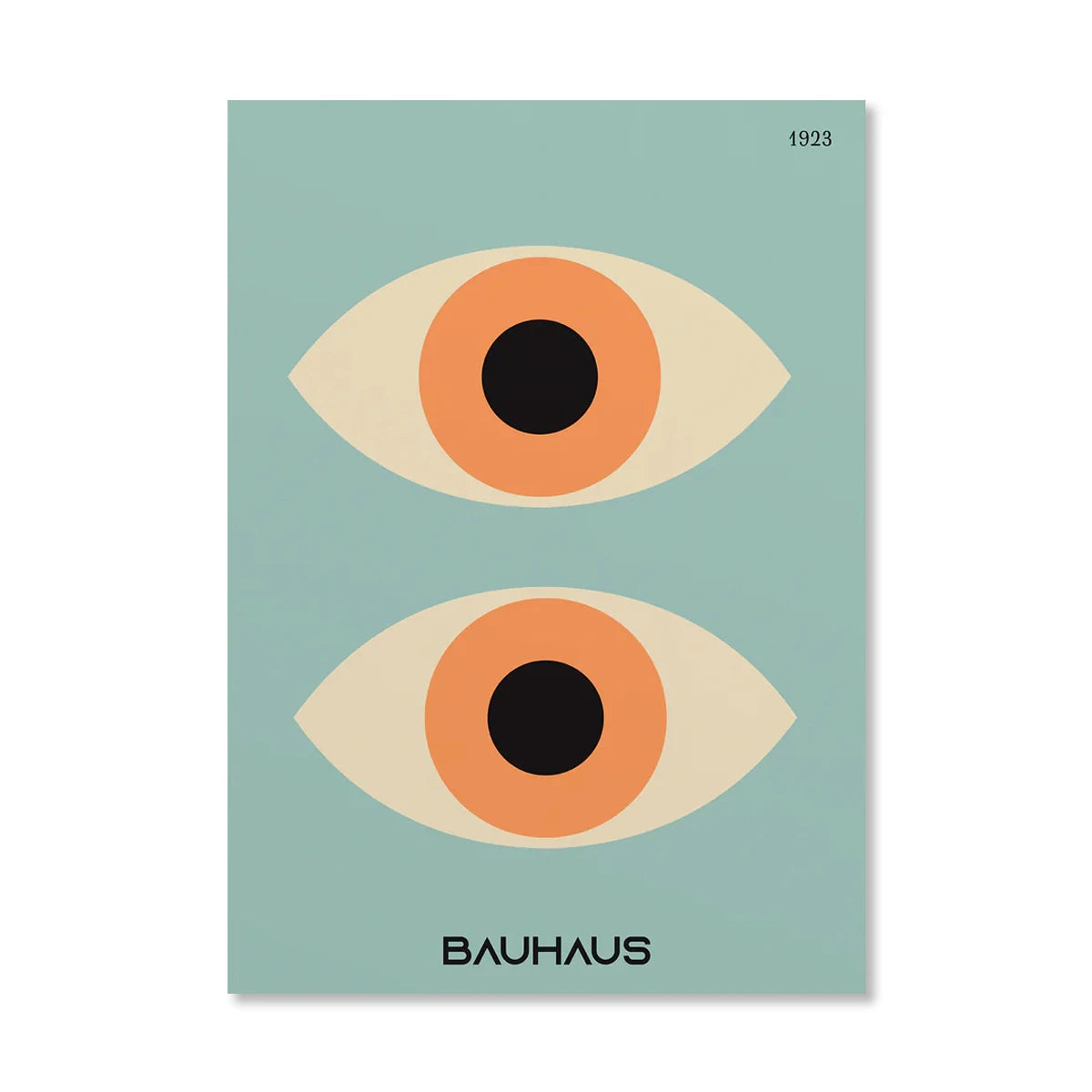 Abstract Orange Bauhaus Geometric Poster Pop Art for Modern Home Decor - Rehmiar