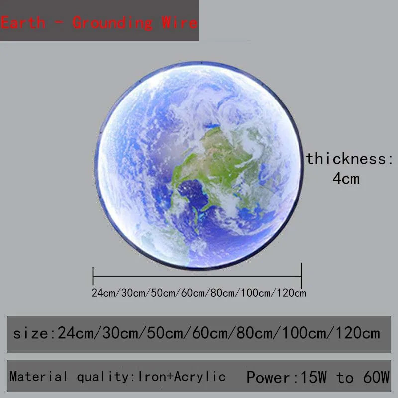 LED Wall Light Remote Dimming Moon Earth Wall Light