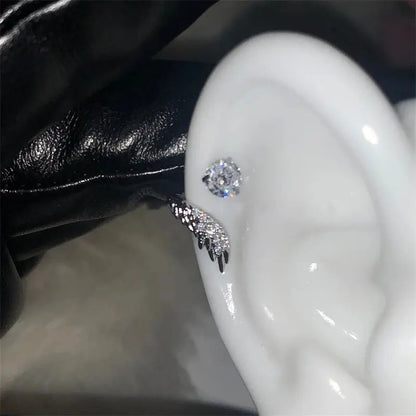 1pcs Silver Wing Stainless Steel Ear Bone Nail for Women Accessories for Ear
