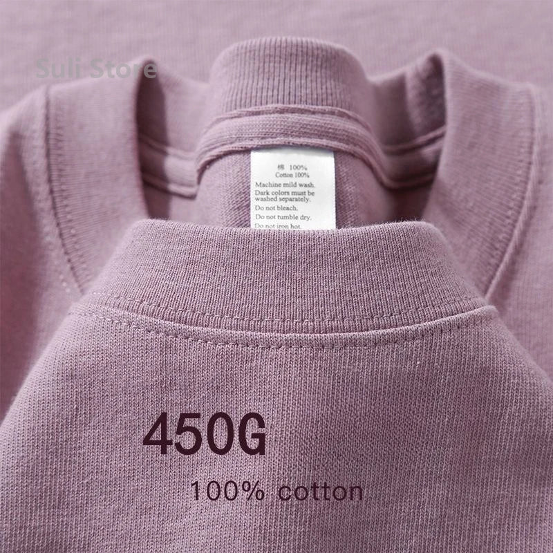 450G High Quality 100% Cotton Unisex Summer T-Shirt - Rehmiar