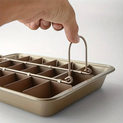 Stainless Steel Brownie Cake Pan with Dividers – Non-Stick Square Loaf Pan for Muffins & Blondie Bakeware - Rehmiar