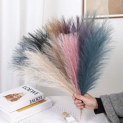 Fluffy Pampas Grass Boho Decor Artificial Flower - Rehmiar