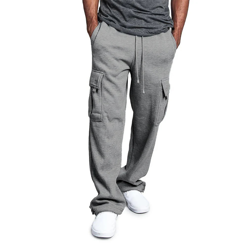 Men's Oversized Straight Fit Multi-Pocket Joggers - Rehmiar