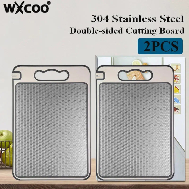 Stainless Steel Cutting Board – Food-Grade Double-Sided Non-Slip Kitchen Chopping Board - Rehmiar