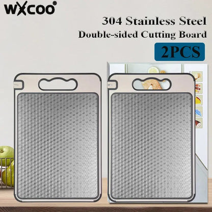 Stainless Steel Cutting Board – Food-Grade Double-Sided Non-Slip Kitchen Chopping Board - Rehmiar