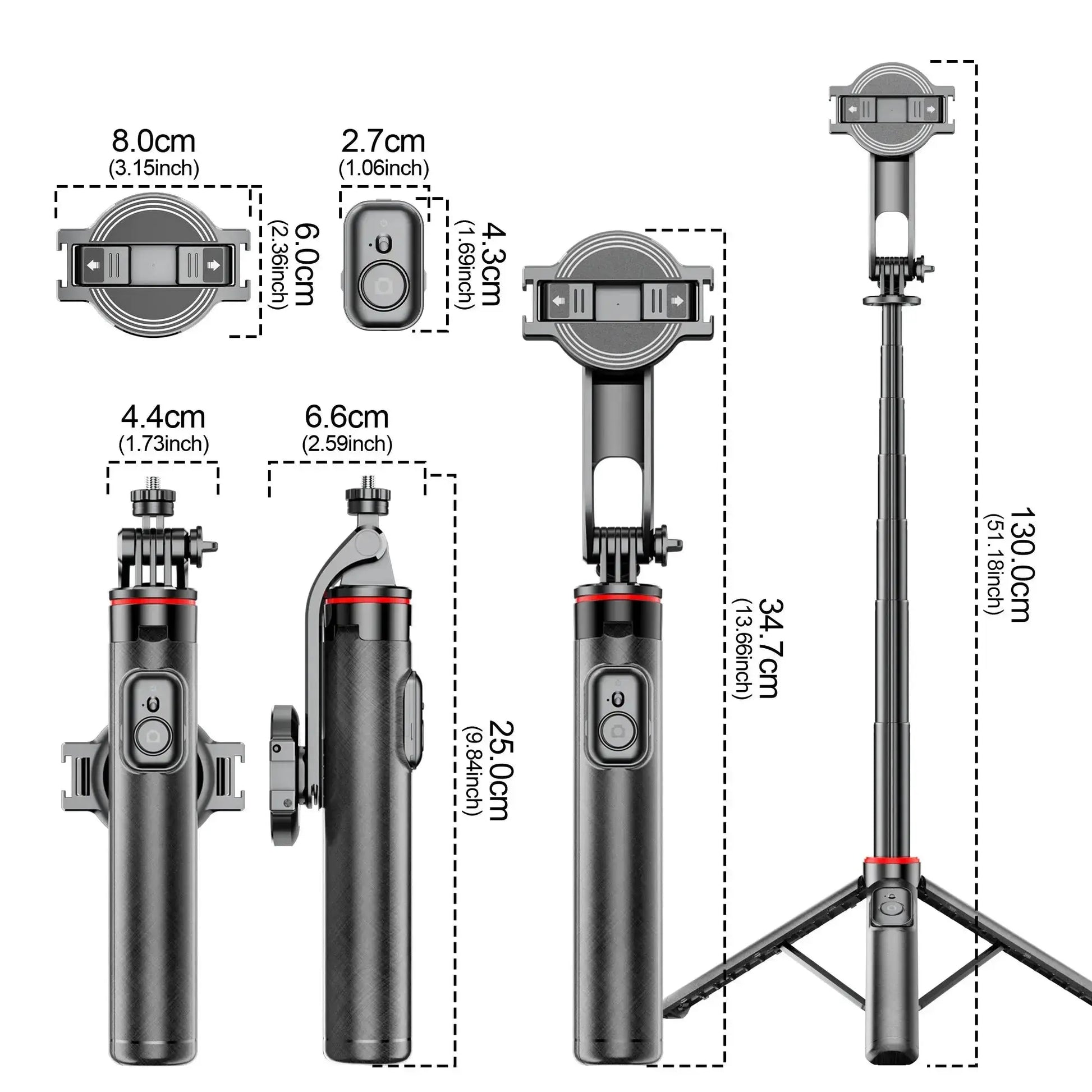 C20 Magnetic Selfie Stick Tripod – MagSafe Travel Stand for iPhone 12–16 Pro Max & Android Rehmiar