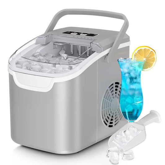 Portable Mini Ice Maker – 26Lbs/Day, 6-Minute Bullet Ice, Energy-Saving