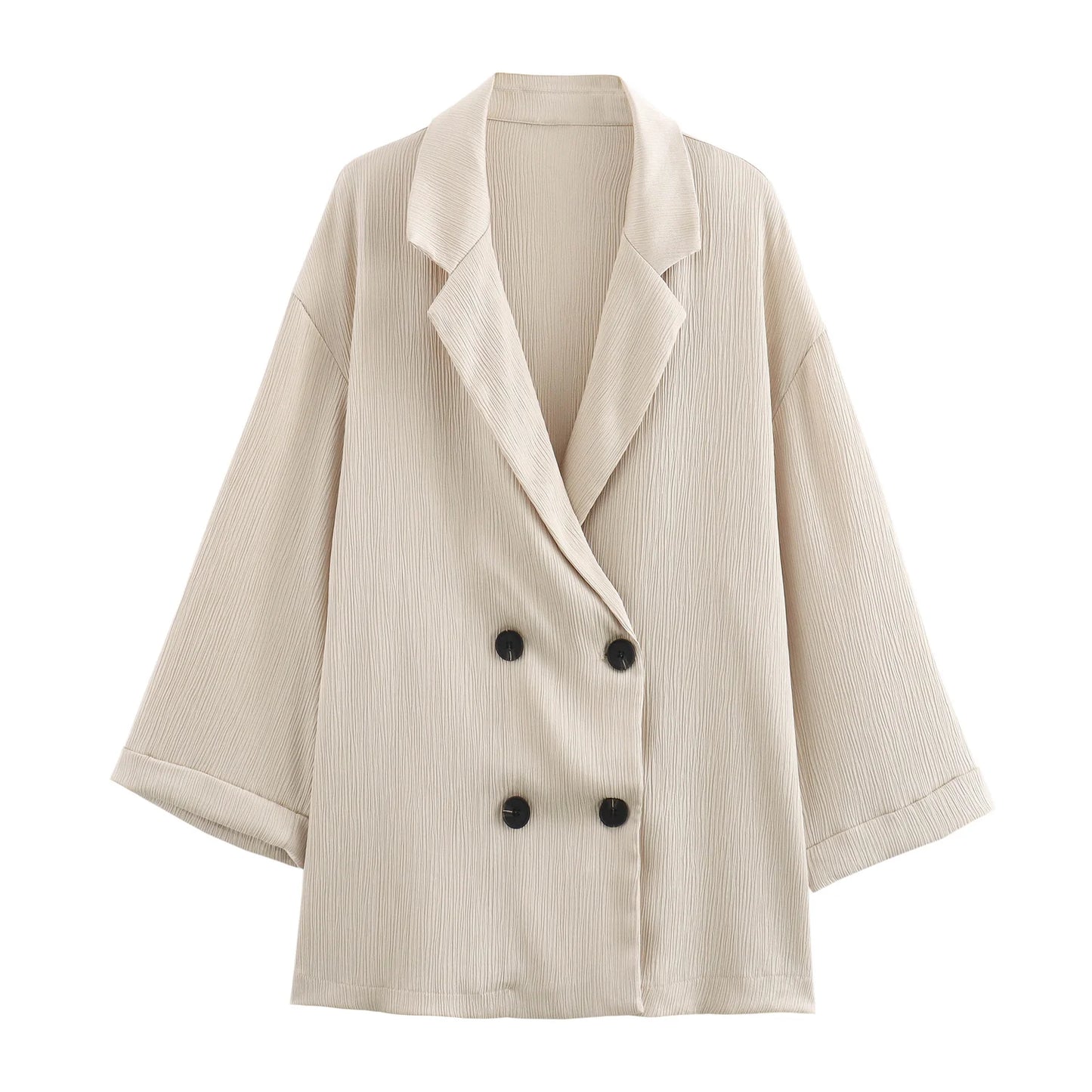 Autumn Women's Fashionable Clothing Wrinkled Suit Jacket Casual Pants Set