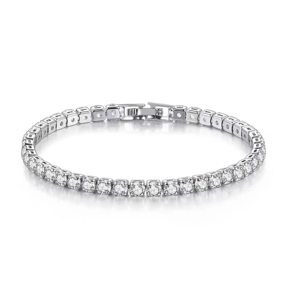 S925 Sterling Silver Zirconia Tennis Ball Bracelet - Rehmiar