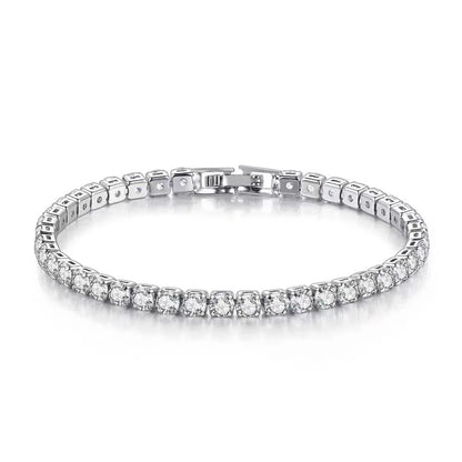 S925 Sterling Silver Zirconia Tennis Ball Bracelet - Rehmiar