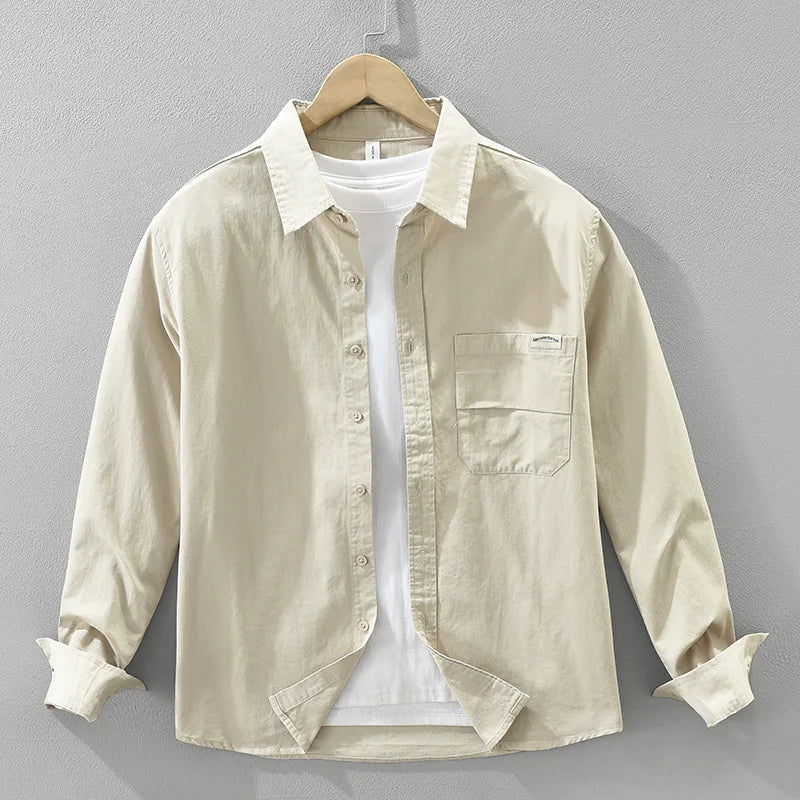 Autumn New Turn-down Versatile Collar Cargo Long Sleeve Shirt - Rehmiar