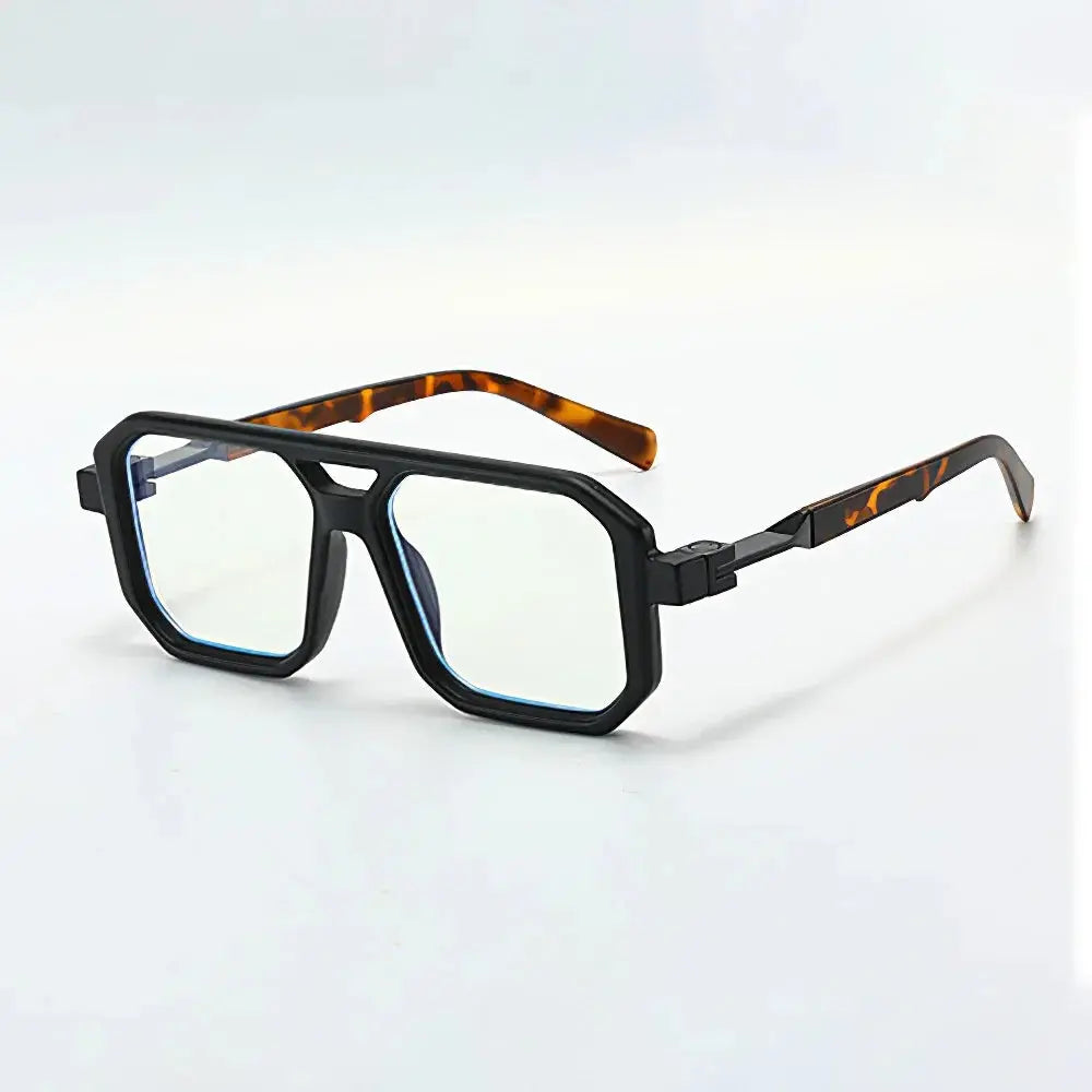 Anti-Blue Light Square Glasses – Lightweight Transparent Black Frame Eyewear for Men Women - Rehmiar