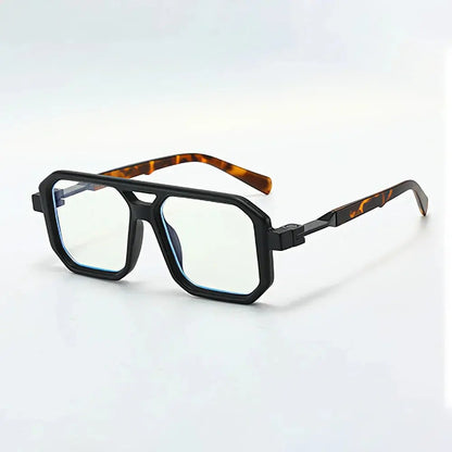 Anti-Blue Light Square Glasses – Lightweight Transparent Black Frame Eyewear for Men Women - Rehmiar