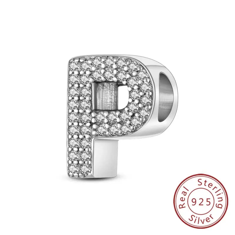 A-Z Alphabet Charms for Bracelet – 925 Sterling Silver 26 Letter Beads, DIY Fine Jewellery Gift for Women & Girls - Rehmiar