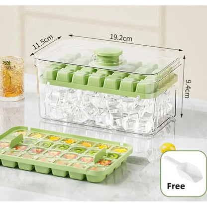 48-Grid Ice Cube Tray with One-Touch Release – Portable Ice Maker Mold & Ice Box - Rehmiar