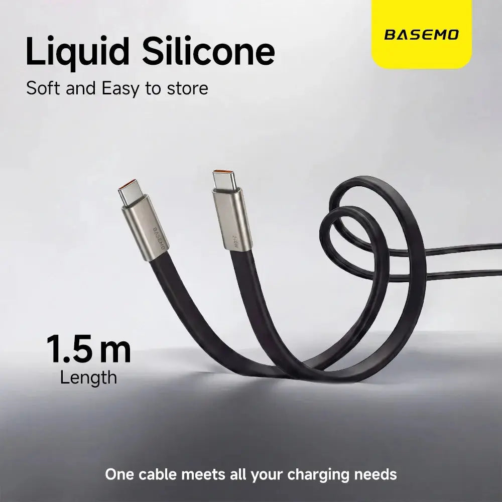 240W 2-in-1 Fast Charging Cable with Foldable Bracket – Type-C to Type-C Data Wire & Phone/Tablet Stand (Black/Orange) Rehmiar