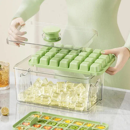 48-Grid Ice Cube Tray with One-Touch Release – Portable Ice Maker Mold & Ice Box - Rehmiar