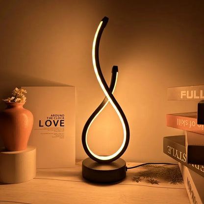 Creative Spiral LED Night Light – Dimmable 3-Color Table Lamp for Living Room, Office, Bedroom & Bedside Decor, USB Plug-In - Rehmiar