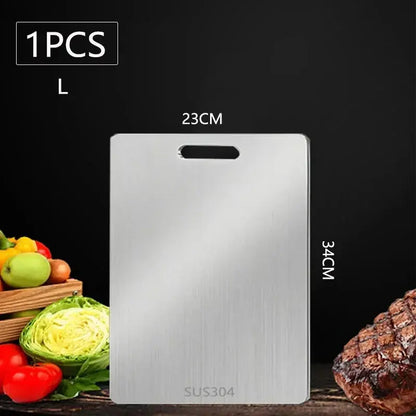 WXCOO Stainless Steel Kitchen Cutting Board – Food Grade Thick Chopping Board for Meat, Vegetables & Fruit - Rehmiar