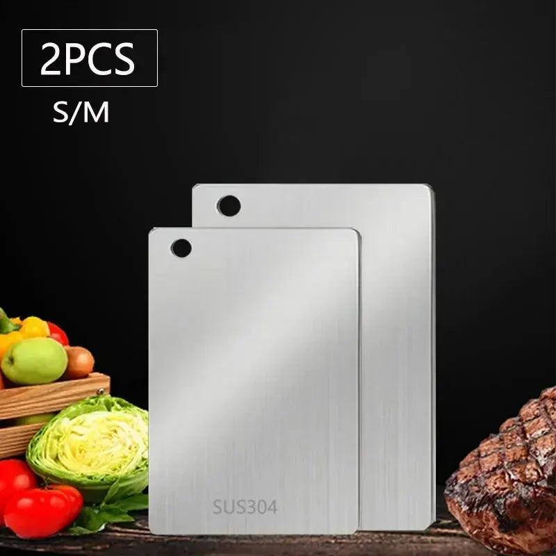 WXCOO Stainless Steel Kitchen Cutting Board – Food Grade Thick Chopping Board for Meat, Vegetables & Fruit - Rehmiar