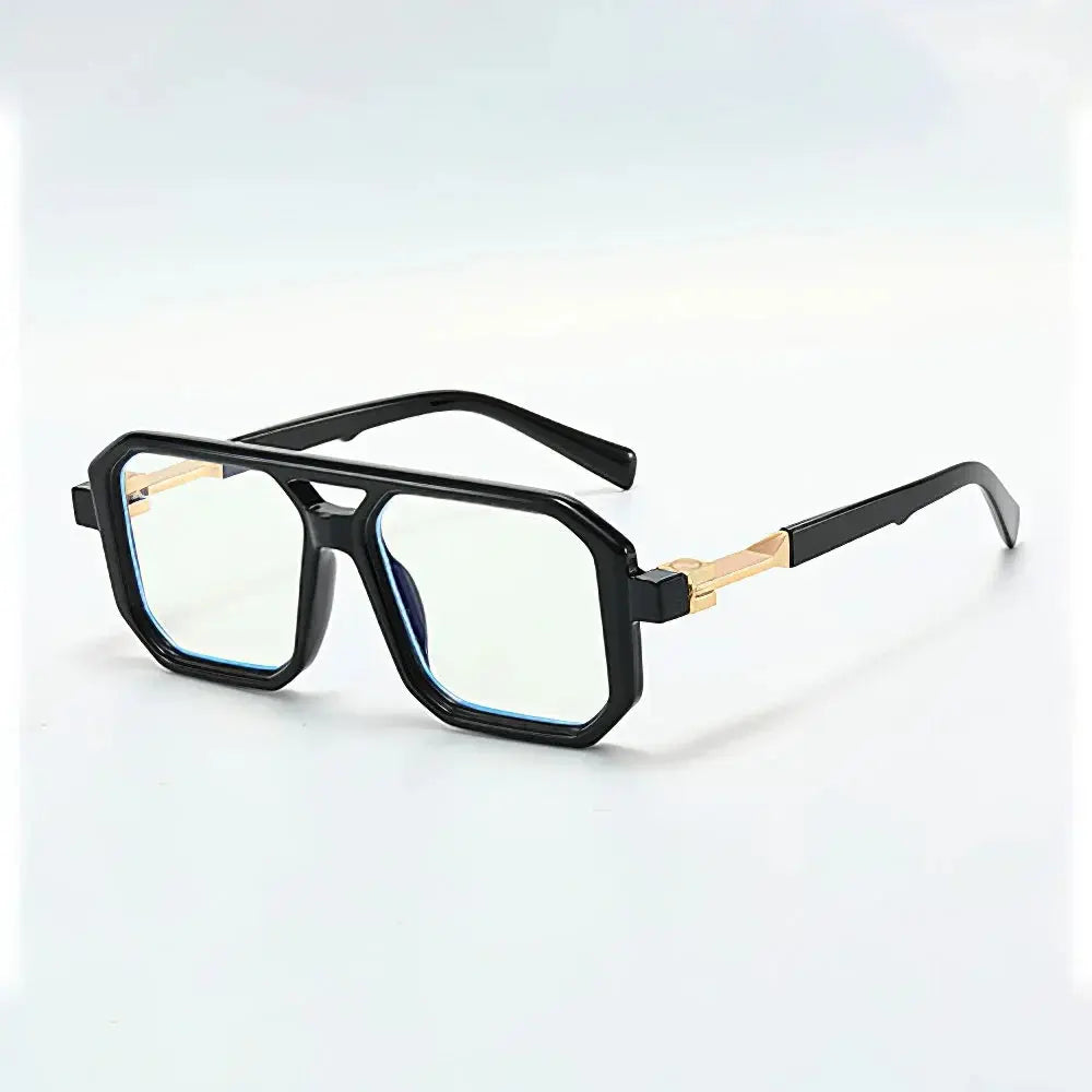 Anti-Blue Light Square Glasses – Lightweight Transparent Black Frame Eyewear for Men Women - Rehmiar