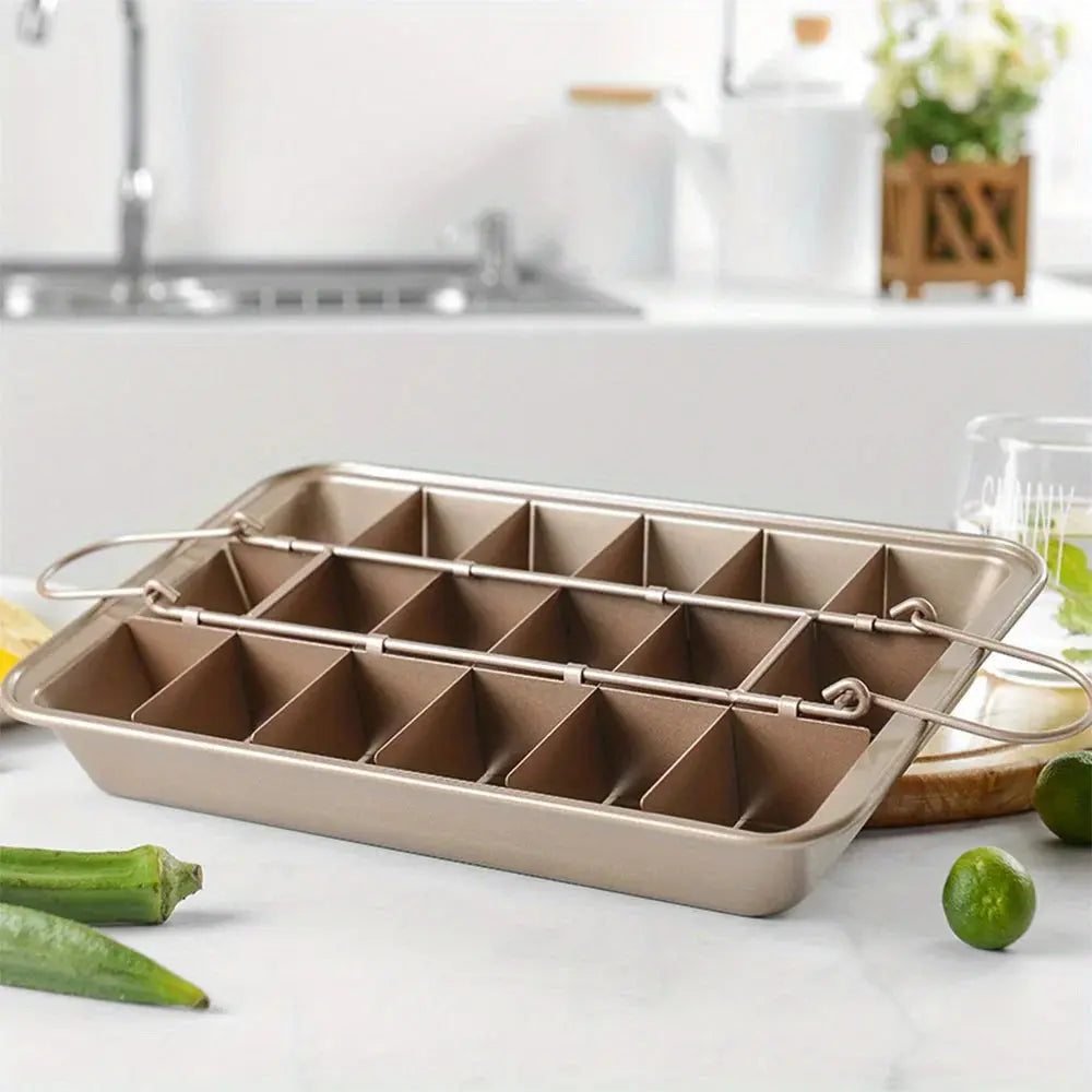 Stainless Steel Brownie Cake Pan with Dividers – Non-Stick Square Loaf Pan for Muffins & Blondie Bakeware - Rehmiar