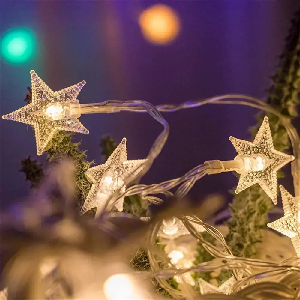 LED Outdoor Star String Lights – Fairy Garland for Party, Wedding, Garden & Home Decor - Rehmiar
