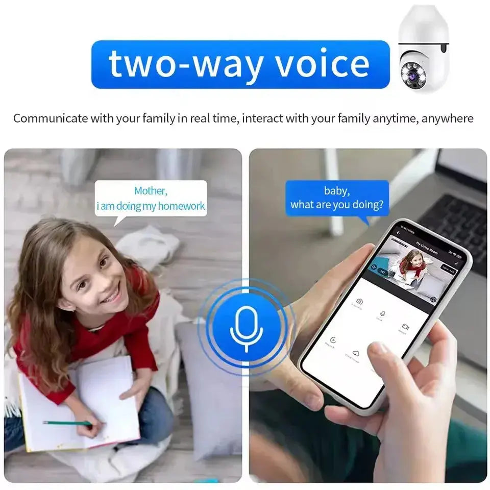 Two-way voice communication system with child and smartphone app interface.