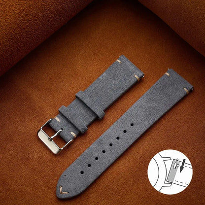 Wristband 20mm 22mm 4mm 16mm 18mm Quick Release Soft Suede Strap Brown Watch Bands Calfskin Women & Men Accessories - Rehmiar