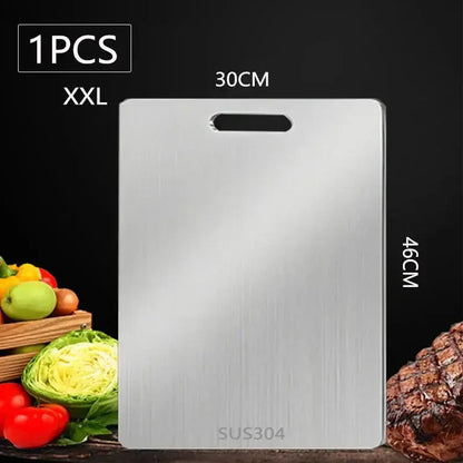 WXCOO Stainless Steel Kitchen Cutting Board – Food Grade Thick Chopping Board for Meat, Vegetables & Fruit - Rehmiar