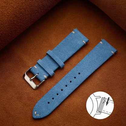 Wristband 20mm 22mm 4mm 16mm 18mm Quick Release Soft Suede Strap Brown Watch Bands Calfskin Women & Men Accessories - Rehmiar