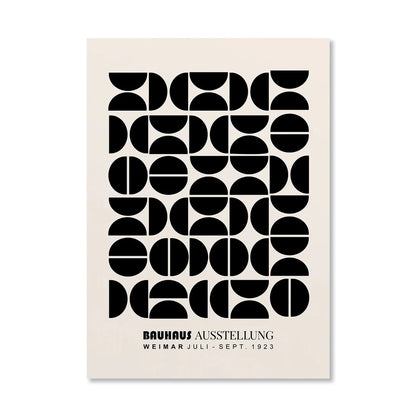 Abstract Orange Bauhaus Geometric Poster Pop Art for Modern Home Decor - Rehmiar