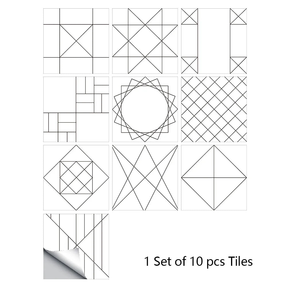 10pcs Blue & Gray Matte Surface Wall Sticker Film - Rehmiar